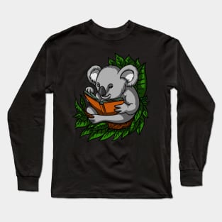 Koala Bear Book Lover Long Sleeve T-Shirt